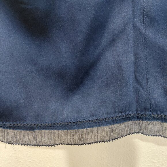 Elie Tahari Navy Blue Top Camisole Sleeveless Tank Romantic Feminine Lace - Picture 4 of 7